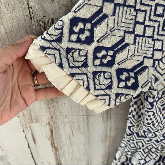 Isani For Target Blue Geometric Patterned Fit & Flare Dress - Picture 4 of 8